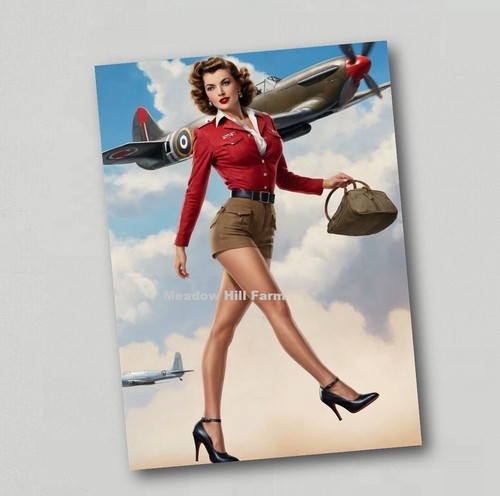Fridge magnet pin - up, girl