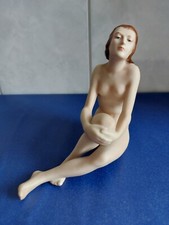 Metzler & Ortloff Porcelain Figurine Nude Sitting Design H. Diller c1930