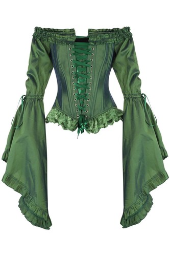 Corset society green long - green,