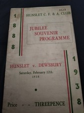 VINTAGE PRE WAR RUGBY LEAGUE PROGRAMME HUNSLET V DEWSBURY 12TH FEBRUARY 1938