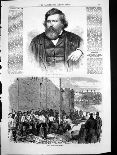 Original old antique print - old,