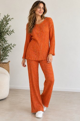Zara orange ribbed - knit, co