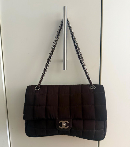 Chanel brown quilted nylon l - brown,