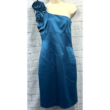 Untold Satin Pencil Dress Teal