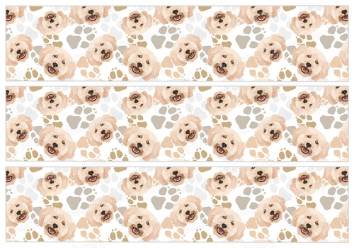 Poodle dog cake topper border - poodle,
