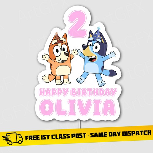 Bluey personalised name age - bluey, name/age