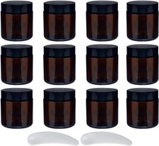 12Pcs 100ml Amber Glass Jars