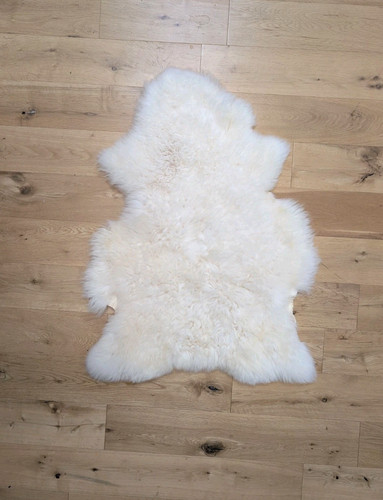 Ivory fluffy real sheepskin - ,