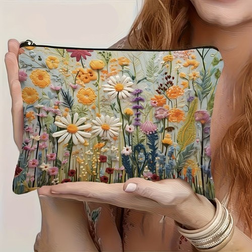 Zipped pouch knitting crochet - pouch,