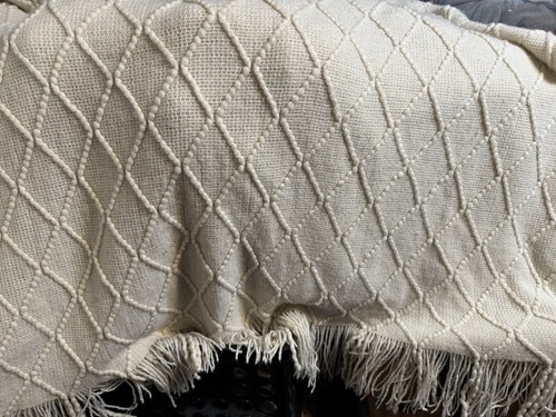 Ivory solid color design - solid, shawl