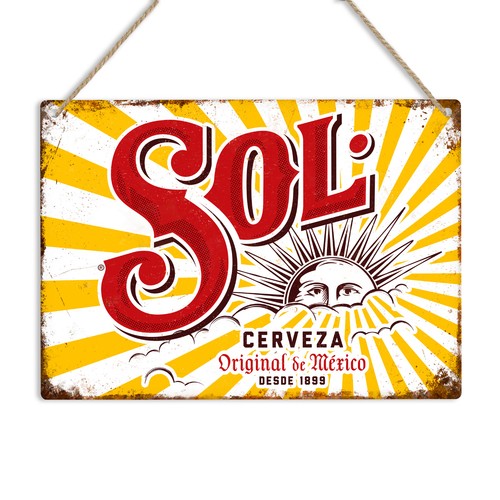 Sol lager retro metal - metal, sign