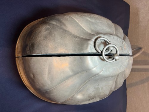 Antique pewter food cover dome - food,