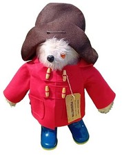 PADDINGTON Bear Gabrielle 18" Tall 1970's Blue Dunlop Boots Red Jacket Brown Hat