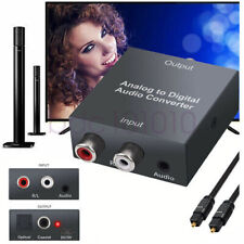 Analog To Digital Audio Converter AUX RCA Phono To Toslink Coaxial SPDIF Adapter