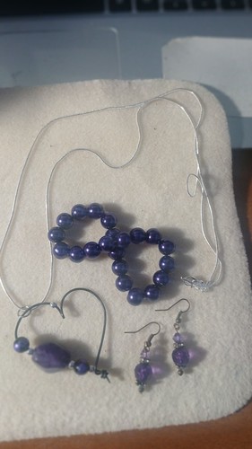Piece jewelry purple bead - 3,
