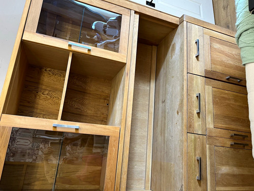 Wood glass sideboard with - wood, &