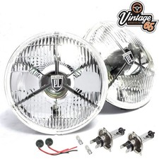 P700 Headlights 7" H4 Halogen Headlamp Conversion Black Tripod Sidelight RHD Set