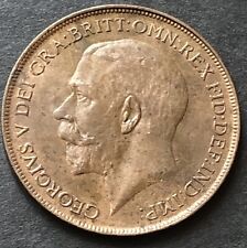 1913 PENNY - ONE PENNY COIN - 1d BRONZE COIN - KING GEORGE V