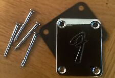 Fender “F” STAMPED 70s  Chrome Neck Plate Inc Gasket. & Screws! FREE UK POST.
