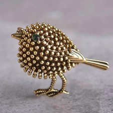 Vintage Gold Sparrow Bird