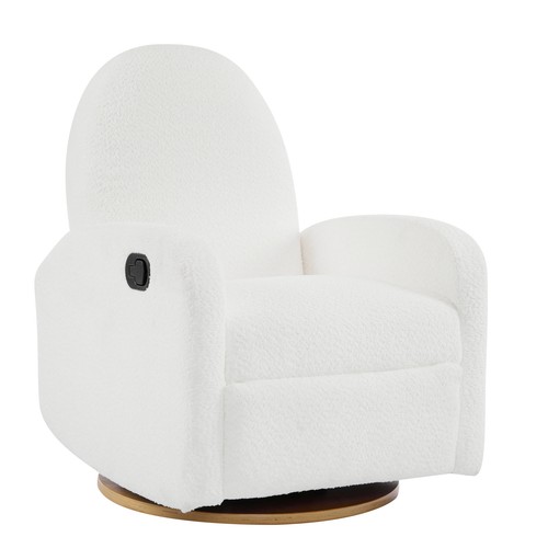 Beige swivel glider recliner - swivel,
