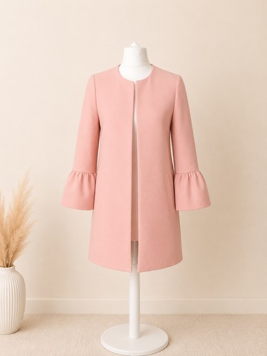Zara pale pink collarless - , coat