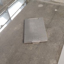 Minimalist Clutch Bag Hinge Closing Vanity Mirror In Alloy And Glass Mirror