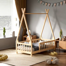 Single Kids Floor Beds Pine
