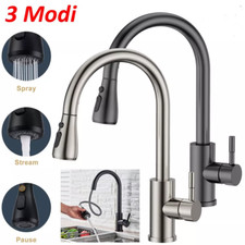 360° Kitchen Sink Mixer Taps Pull Out Spout Spray Single Lever Modern Mono Tap