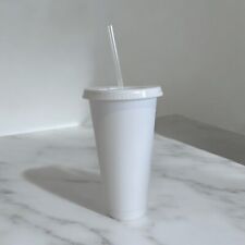 White 24oz Cold Cup With Lid &
