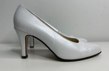 BALLY White Ladies Shoes Leather Heeled Court Model Gwent UK size 4 fab