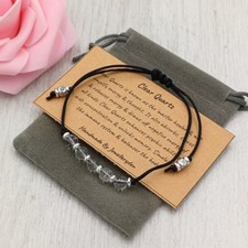 Handmade Natural Adjustable 6mm Crystal Healing Chakra Gemstone Bead Bracelet.