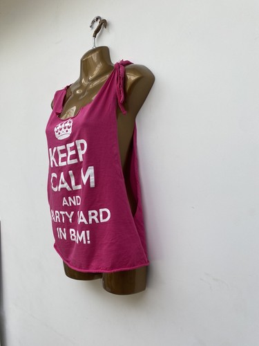 Ladies pink white vest top - vest,