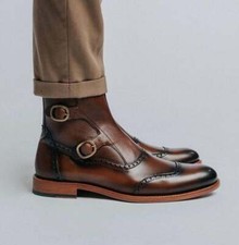 Handmade Dark Brown Monk Strap