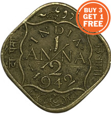 1/2 INDIAN ANNA COIN - CHOICE OF DATE FROM 1942- 1947 - INDIA