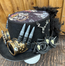 Black Gothic Goth Top Hat
