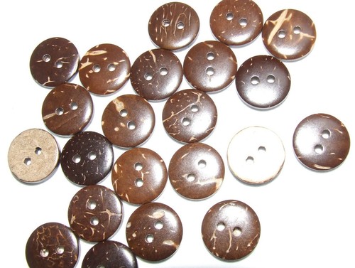 Natural coconut shell button - shell,