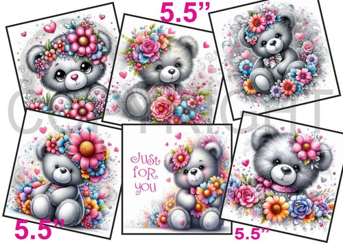 Card toppers 5 floral - 6, 5.5"