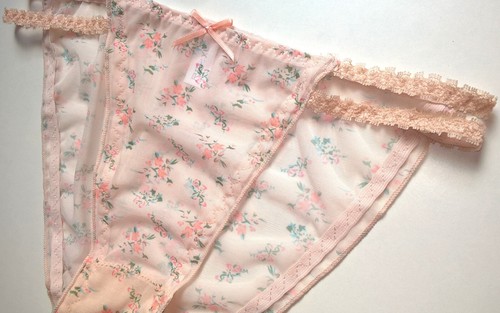 Sexy sheer peach frilly see - sheer,