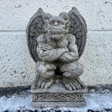 Stone winged devil gargoyle - stone,
