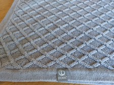 STOKKE GREY COLOURED 100% COTTON BABY BLANKET CABLE DESIGN COLLECT OR POST  ***