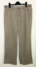 Fat Face Beige Light Brown 100% Linen Trousers Pants UK Size 10