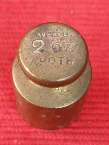 Antique 2oz avery apoth brass - avery,