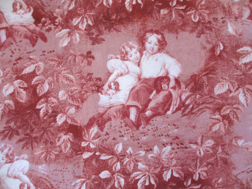 Burgundy toile jouy - burgundy,