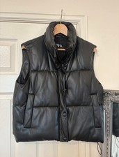 Zara Black Faux Leather Gilet