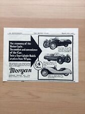 Original 1937 Morgan 3-Wheeler Car Range Display Advert with Prices 