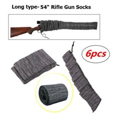 6 PACK Gun Sock Covers Silicone Treated Up To 54" Rifle Protection Sleeve Gray