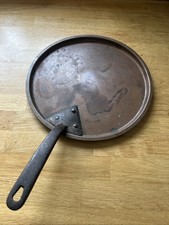 Temple & Crook Copper Frying Pan Lid With Cast Handle Antique For Restoration