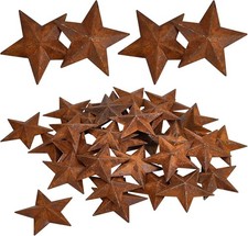 30PCS 1-Inch Rusty Barn Stars