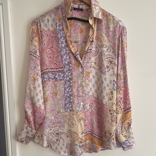 Zara pink cream floral - zara, pink/cream